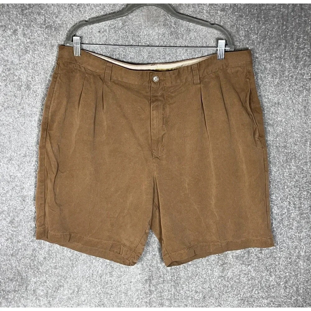 Tommy Bahama Silk Chino Shorts Mens Size‎ 40 Brown Pockets Pleated